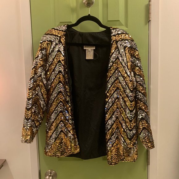 black and white sequin jacket